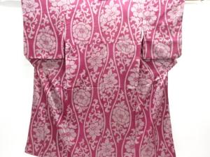 大正ロマン　立涌に花唐草模様織り出し着物